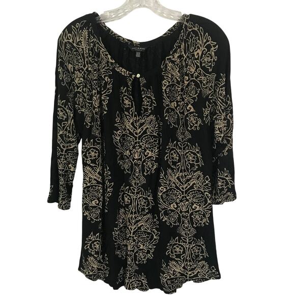 Lucky Brand Tops - Lucky Brand Blouse  Top 1X One X Womens Boho Peasant Style Three Quarter Sleeve